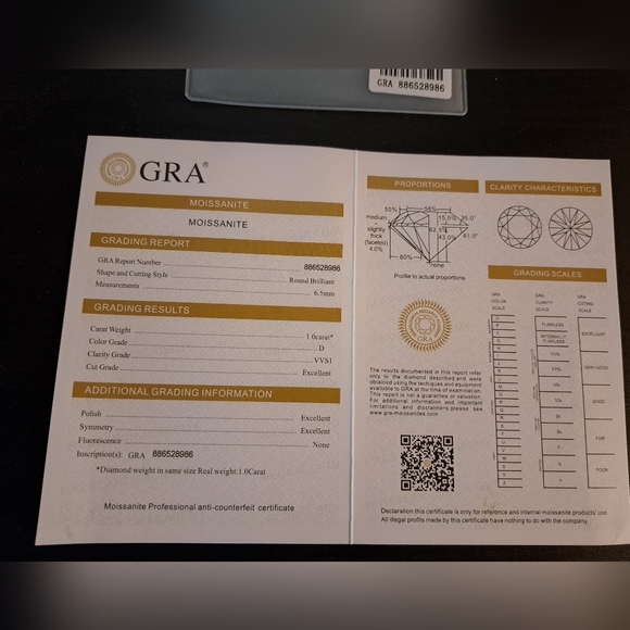 Brilliant Moissanite 1 ctw - Picture 8 of 8